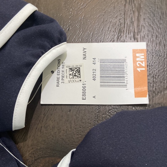 Rare Editions 3 piece 12 month navy and white sailor dress, hat, and bloomers 💕 - Picture 5 of 11